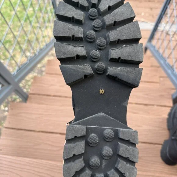 Steve Madden Moto Boots ROLAND BLACK LEATHER Size 10 - Picture 10 of 11